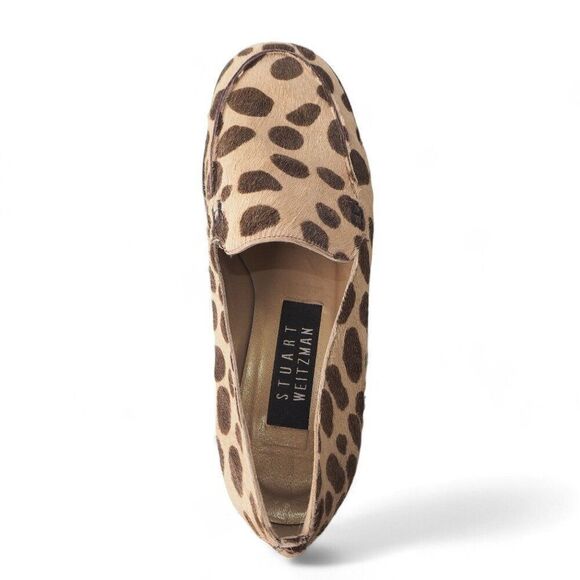 Stuart Weitzman Mocaroon Cognac Ocelot Slip-on Loafers Women's 5.5M - Picture 10 of 12